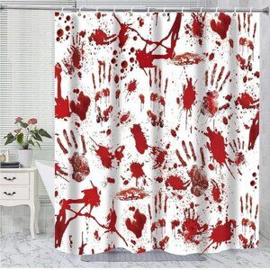 Halloween Shower Curtain Decorations, 72x72 Inches Horror Bath Curtain
